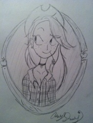 Size: 476x627 | Tagged: safe, artist:applecider1412, applejack, human, g4, humanized, sketch