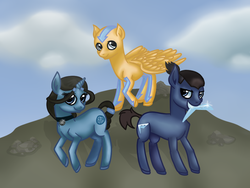 Size: 900x676 | Tagged: safe, artist:doodle--bug, aang, avatar the last airbender, katara, ponified, sokka