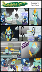 Size: 681x1174 | Tagged: safe, artist:pipersack, lightning dust, nightshade, g4, comic, shadowbolts