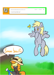 Size: 808x1132 | Tagged: safe, artist:phillnana, carrot top, derpy hooves, golden harvest, pegasus, pony, g4, ask, cute, female, lesbian, mare, ship:derpytop, shipping, tumblr