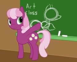 Size: 2107x1699 | Tagged: safe, artist:sncunleashed, cheerilee, earth pony, pony, g4, chalk, chalkboard, classroom, female, solo