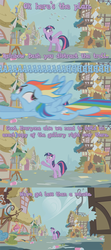 Size: 800x1800 | Tagged: safe, edit, edited screencap, screencap, rainbow dash, twilight sparkle, g4, my little pony: friendship is magic, swarm of the century, comic, ponyville, screencap comic, smoke