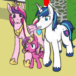 Size: 800x800 | Tagged: safe, princess cadance, princess skyla, shining armor, alicorn, pony, ask tinkertots, g4, tumblr