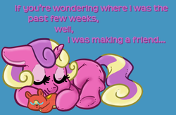 Size: 480x313 | Tagged: safe, artist:srsishere, princess skyla, alicorn, pony, g4, bezel, female, pet, sleeping, toy