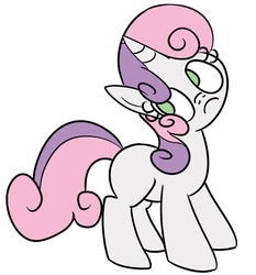 Size: 746x801 | Tagged: safe, artist:heretichesh, sweetie belle, pony, unicorn, g4, blank flank, female, filly, foal, head tilt, solo