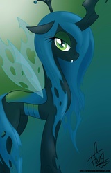 Size: 2088x3261 | Tagged: safe, artist:bronyfang, queen chrysalis, changeling, changeling queen, g4, crown, female, jewelry, regalia, solo