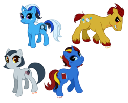 Size: 1046x846 | Tagged: safe, artist:c-puff, asari, krogan, edi, freckles, liara t'soni, mass effect, ponified, samara, urdnot wrex