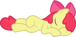 Size: 6834x3343 | Tagged: safe, artist:derpwave, apple bloom, earth pony, pony, g4, absurd resolution, female, filly, foal, simple background, sleeping, solo, transparent background, vector