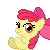 Size: 50x50 | Tagged: safe, artist:taritoons, part of a set, apple bloom, earth pony, pony, g4, adorabloom, animated, clapping, clapping ponies, cute, female, foal, icon, pixel art, simple background, solo, sprite, transparent background