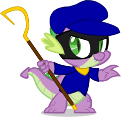 Size: 876x824 | Tagged: safe, artist:egstudios93, spike, g4, clothes, cosplay, costume, crossover, male, simple background, sly cooper, solo, transparent background, vector