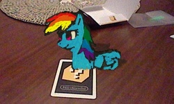 Size: 400x240 | Tagged: safe, artist:johnjoseco, rainbow dash, pony, g4, 3ds, augmented reality, female, nintendo, solo