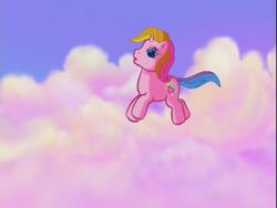 Size: 640x480 | Tagged: safe, screencap, rarity (g3), pony, g3, the runaway rainbow, cloud, cloudy, female, sky, solo