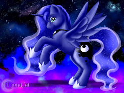 Size: 900x675 | Tagged: safe, artist:flyingpony, princess luna, pony, g4, female, rearing, solo