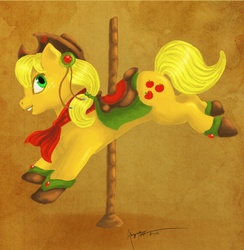 Size: 2121x2169 | Tagged: safe, artist:azureallesmere, applejack, g4, carousel