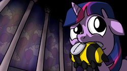 Size: 1024x576 | Tagged: safe, artist:fimflamfilosophy, twilight sparkle, g4, female, filly, filly twilight sparkle, mouth hold, mrs. buzzy, younger