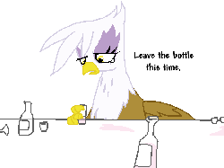 Size: 800x600 | Tagged: safe, artist:weaver, gilda, griffon, g4, alcohol, crying, drinking, female, gif, non-animated gif, simple background, solo, teary eyes, white background