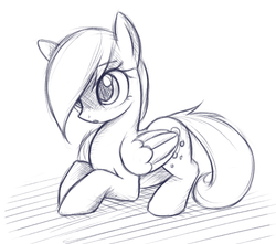 Size: 487x431 | Tagged: safe, artist:fajeh, derpy hooves, pegasus, pony, g4, female, mare, sketch, solo, underp