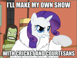 Size: 680x510 | Tagged: safe, rarity, g4, blackjack and hookers, caption, crossover, futurama, image macro, impact font, male, text