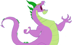Size: 1533x957 | Tagged: safe, spike, dragon, g4, adult spike, eyes closed, male, open mouth, simple background, solo, spikezilla, transparent background, vector