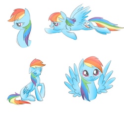 Size: 823x755 | Tagged: safe, artist:wolf-spirit99, rainbow dash, g4, flying, simple background, sitting, spread wings, white background, wings