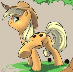 Size: 933x925 | Tagged: safe, artist:atryl, edit, applejack, earth pony, pony, g4, butt, dock, featureless crotch, female, mare, plot, tail