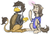 Size: 500x339 | Tagged: safe, artist:storfulsten, egoraptor, game grumps, griffonized, jontron, ponified