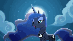 Size: 400x225 | Tagged: safe, artist:duo cartoonist, princess luna, pony, children of the night, g4, animated, female, moon, night, singing, solo, wip