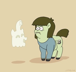 Size: 4200x3972 | Tagged: safe, artist:docwario, ghost, pony, clothes, hi-five ghost, male, muscle man, ponified, regular show, shirt