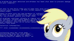 Size: 960x540 | Tagged: safe, edit, derpy hooves, pegasus, pony, g4, blue screen of death, female, mare