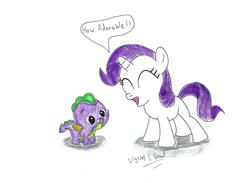 Size: 2279x1670 | Tagged: safe, artist:ulyssesgrant, rarity, spike, g4