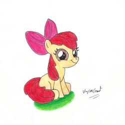 Size: 4501x4501 | Tagged: safe, artist:ulyssesgrant, apple bloom, g4, absurd resolution, female, filly, foal, happy, sitting, smiling