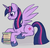 Size: 497x474 | Tagged: safe, artist:lulubell, twilight sparkle, alicorn, pony, g4, book, female, hooves, solo, twilight sparkle (alicorn)