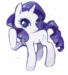 Size: 600x660 | Tagged: safe, artist:koko24, rarity, pony, unicorn, g4, cute, female, looking at you, mare, raised hoof, raribetes, smiling, solo