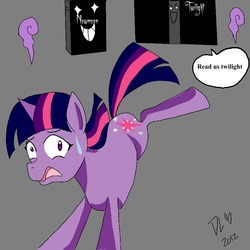 Size: 900x900 | Tagged: safe, artist:derpsonhooves, twilight sparkle, g4, book, twilight (series)