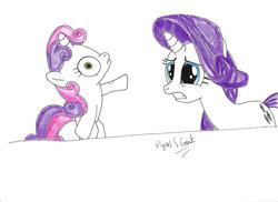 Size: 2338x1700 | Tagged: safe, artist:ulyssesgrant, rarity, sweetie belle, g4