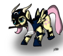 Size: 945x845 | Tagged: safe, artist:norse98, fluttershy, g4, armor, axe