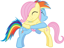 Size: 3221x2419 | Tagged: safe, artist:foxy-noxy, fluttershy, rainbow dash, g4, filly, hug, simple background, transparent background, vector