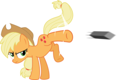 Size: 900x580 | Tagged: safe, applejack, g4, spike at your service, rock, simple background, transparent background, vector