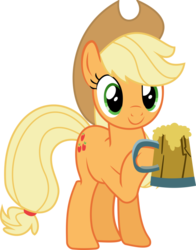 Size: 792x1009 | Tagged: safe, applejack, earth pony, pony, g4, the super speedy cider squeezy 6000, cider, female, hooves, mare, simple background, solo, tankard, transparent background, vector