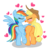 Size: 950x950 | Tagged: safe, artist:sketchyjackie, applejack, rainbow dash, earth pony, pegasus, pony, g4, blushing, butt, butt bump, butt focus, butt to butt, butt touch, female, heart, lesbian, licking, plot, plot pair, ship:appledash, shipping, winghug