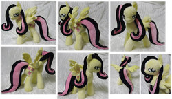 Size: 900x517 | Tagged: safe, artist:rens-twin, fluttershy, g4, emoshy, irl, photo, plushie