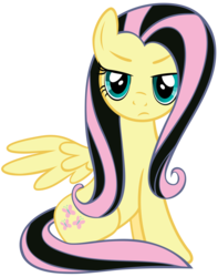 Size: 900x1145 | Tagged: safe, artist:mihaaaa, fluttershy, pegasus, pony, g4, artifact, dyed hair, emoshy, female, mare, simple background, sitting, solo, transparent background, vector