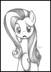 Size: 1024x1436 | Tagged: safe, artist:tobal13, fluttershy, pony, g4, emoshy, female, solo, traditional art