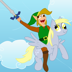 Size: 800x800 | Tagged: safe, artist:eben toons, derpy hooves, pegasus, pony, g4, cd-i, female, link, mare, the legend of zelda