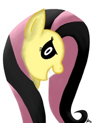 Size: 600x800 | Tagged: safe, artist:coffeblack, fluttershy, g4, emoshy, evil