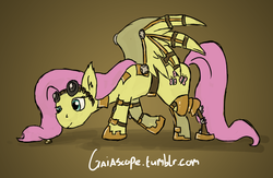 Size: 1280x837 | Tagged: safe, artist:gaiascope, fluttershy, g4, 30 minute art challenge, amputee, prosthetic limb, steampunk