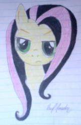 Size: 246x381 | Tagged: safe, fluttershy, g4, bust, emoshy, portrait, traditional art