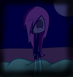 Size: 867x922 | Tagged: safe, artist:littleangel190, fluttershy, human, g4, emo, emoshy, female, humanized, night, skinny, solo, thin