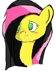 Size: 787x1016 | Tagged: dead source, safe, fluttershy, pony, g4, deviantart watermark, emoshy, female, obtrusive watermark, solo, watermark