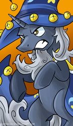 Size: 391x670 | Tagged: safe, artist:spainfischer, star swirl the bearded, pony, unicorn, g4, gritted teeth, horn, male, rearing, solo, stallion, teeth